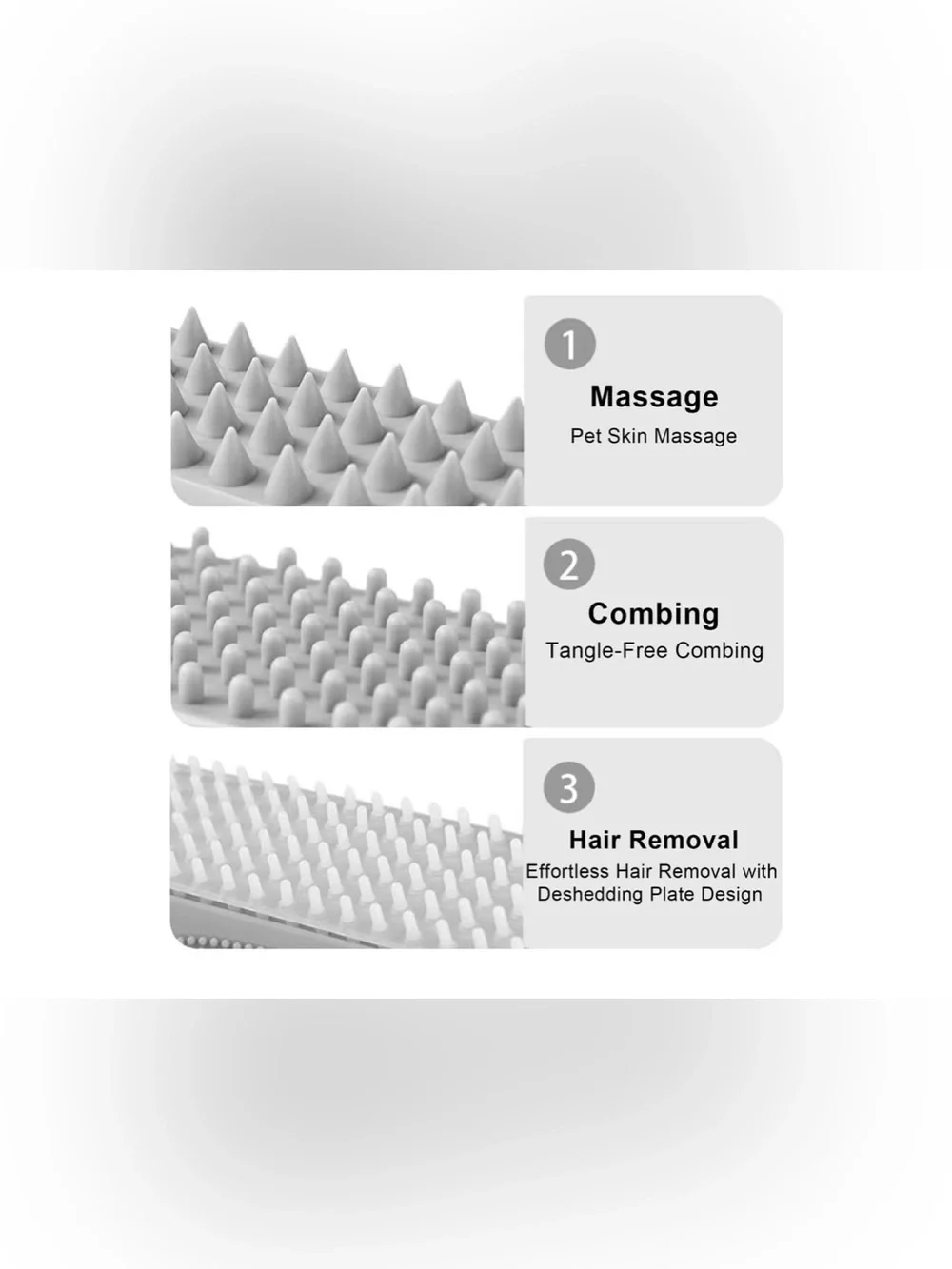 Silicone 3-Sided Pet Bath & Grooming Brush | Pink | Dog & Cat Massage Brush NWT